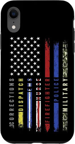 Vista 25 de First Responder Hero Flag Nurse EMS Police Fire Brigade - Carcasa militar para iPhone 17