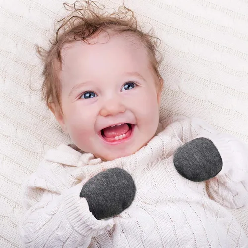 Vista 7 de 18 pares de guantes de algodón para recién nacidos, guantes de algodón para niños y niñas de 0 a 6 meses