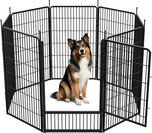 Vista 14 de SunsGrove - Cerca para perros para exteriores, corral resistente de 32 pulgadas con 2 paneles para perros pequeños y medianos, cerca de juego