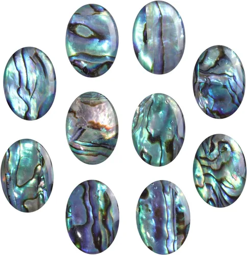 Vista 9 de mookaitedecor 12pcs Oval Cabujón Piedra Preciosa CAB Flatback Stone para la fabricación de joyas