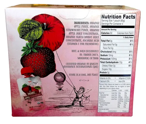 Vista 2 de Trader Joe's Trituradoras de salsa de frutas orgánicas - Fresa de manzana