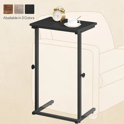 Vista 4 de HOOBRO Mesa auxiliar en forma de C, mesa auxiliar de sofá de altura ajustable, mesa deslizante debajo del sofá, mesa auxiliar en forma de C