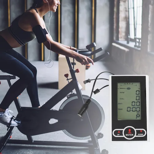 Vista 6 de Monitor de computadora de bicicleta estática con pantalla de velocímetro, sensor de frecuencia cardíaca para bicicleta estacionaria, máquina