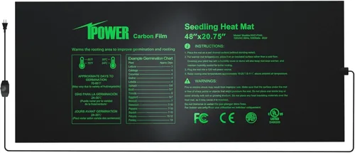 Vista 12 de iPower Alfombrilla térmica de siembra de 10 x 20.75 pulgadas, película de carbono mejorada, cálida, impermeable, para interiores, germinación