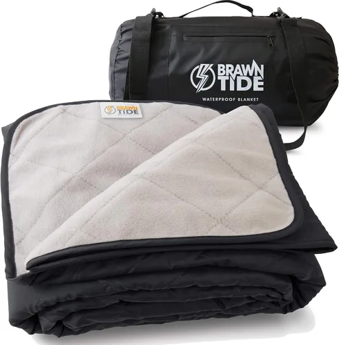 Vista 15 de BRAWNTIDE Manta grande impermeable para exteriores, forro polar extragrueso, cálida, resistente al viento, a prueba de arena, acolchada, 82 x 55