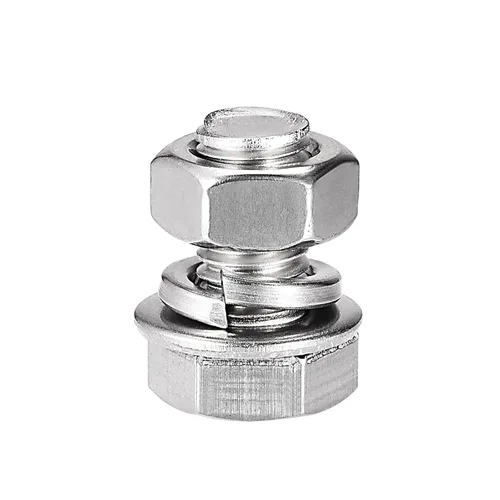Vista 4 de uxcell Tornillos de cabeza hexagonal M8 x 0.630 in, tuercas, kits de arandelas planas y de bloqueo, pernos hexagonales de rosca completa de acero
