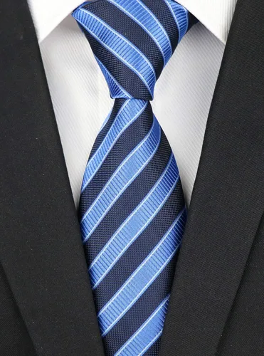 Vista 65 de Secdtie Corbata clásica de seda tejida jacquard a rayas para hombre