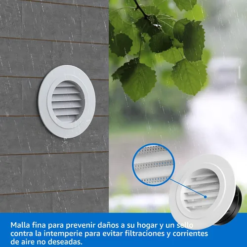 Vista 5 de Hon&Guan Soffit Vent de 4 pulgadas con pantalla de mosca integrada, color blanco, 1 paquete