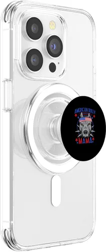 Vista 3 de American Bully Mama Bulldog Dog USA Mom Bandana 4th july PopSockets MagSafe PopGrip for iPhone