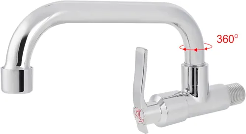 Vista 4 de Grifo de cocina de montaje en pared, grifo de cocina extraíble G12 pulgadas, grifo de agua fría, grifo de fregadero de lavabo de lavado individual