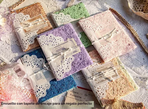 Vista 5 de Juego surtido de 96 hojas de papel de álbumes de recortes texturizado y tela de malla, paquete de 6 papeles especiales mixtos para álbumes