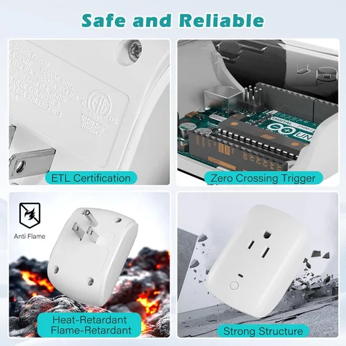Vista 3 de Kit de interruptor de encendido/apagado de enchufe de control remoto de 80 pies, no necesita WiFi, interruptor de luz de alimentación inalámbrico
