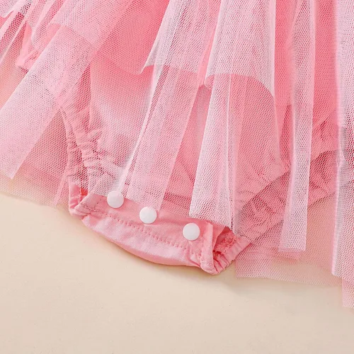 Vista 6 de Ropa de verano para bebé recién nacida, manga con volantes, vestido de tul para princesa, cumpleaños, disfraz de vaca occidental