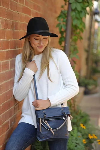 Vista 2 de Sherpani Rebel, bolso cruzado de lona, bolso y bolso de moda, bolso vintage, bolso de mano, bolso cruzado plegable para mujer, indigo, S, Bandolera