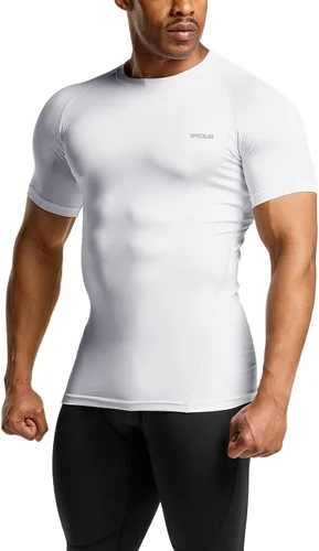 Vista 9 de TSLA - Paquetes de 1 o 3 camisetas de compresión para hombre, FPU 50+, de secado rápido, de manga corta, camiseta de entrenamiento atlético