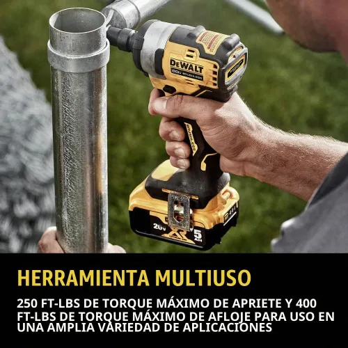 Vista 6 de DEWALT DCF911P2 20V MAX* 1/2 pulg. Llave de impacto inalámbrica con kit de yunque de anillo de retención