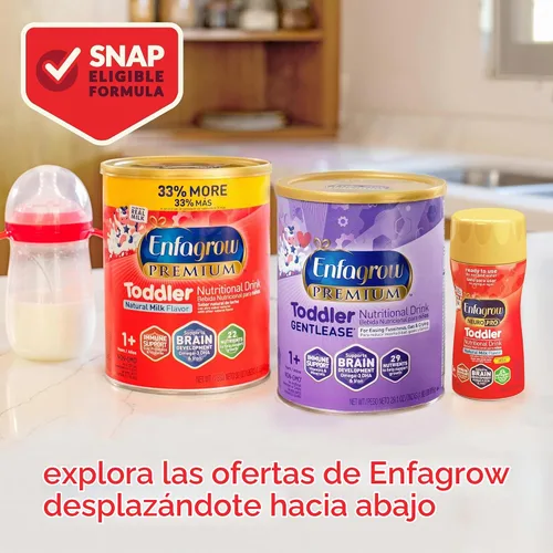 Vista 8 de Leche líquida para niños pequeños Enfagrow Natural Milk lista para beber (8 onzas), Natural Milk, 4, 4
