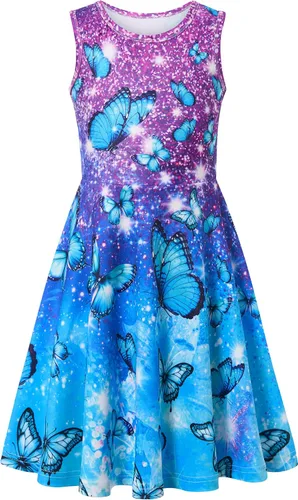 Vista 13 de BFUSTYLE - Vestido de verano sin mangas con estampado floral para niñas de 4 a 15 años Regreso a la escuela 01