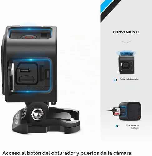 Vista 6 de Carcasa de marco compatible con cámaras GoPro Hero 5 4 Session