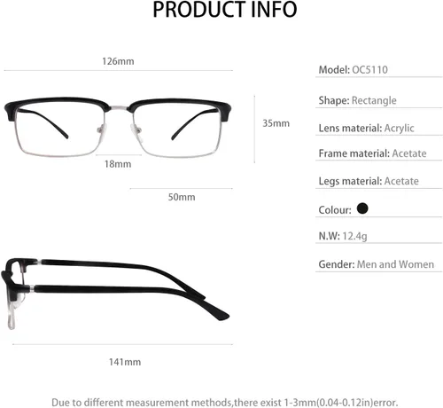 Vista 93 de OCCI CHIARI Gafas de lectura de moda para mujer y hombre
