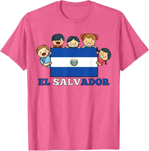 Vista 38 de Camiseta salvadoreña del Mes de la Herencia Hispana con la bandera de El Salvador para niños, Negro