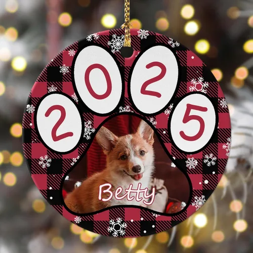 Vista 10 de 4 paquetes de adornos de Navidad personalizados con foto, adornos de Navidad personalizados para perros 2023 para árbol de Navidad, cachorros