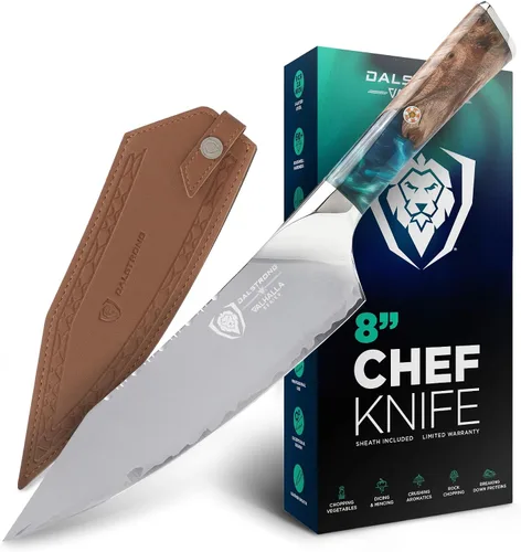 Vista 13 de Dalstrong Juego de 2 piezas, cuchillo de chef y pelar de 8 pulgadas, acero 9CR18MOV recubierto de titanio negro, 58+ HRC - Para cocinar y preparar