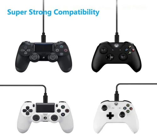 Vista 3 de Akingdleo Cable de carga de repuesto para control Xbox One cable de sincronización de datos micro USB de 5 pies compatible con Xbox One SX Elite