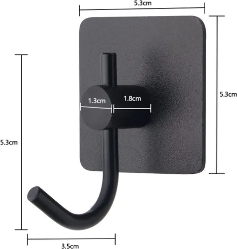 Vista 6 de VAEHOLD - Paquete de 4 ganchos de pared, resistentes, impermeables, de aluminio para colgar abrigos, sombreros, llaves, ropa, gancho de pared