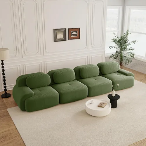 Vista 41 de Sofás modulares sin hueso de 152.8 pulgadas para sala de estar, sofá modular con diván en forma de L, cómodo asiento profundo tapizado de tela