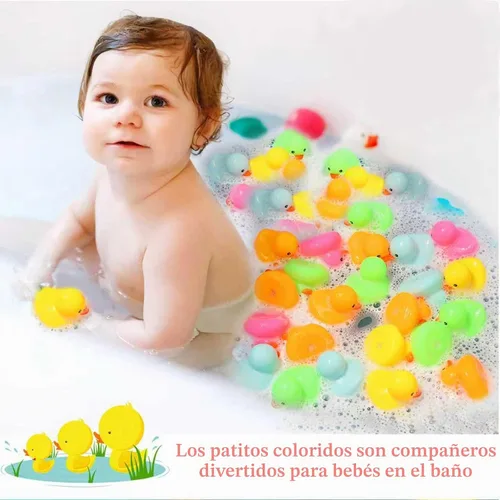 Vista 2 de Paquete de 50 mini patos de goma multicolor de juguete de baño de patos pequeños