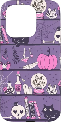 Vista 14 de iPhone 16 Vintage Witchy Magical Witch Tool box Cute Halloween Purple Case