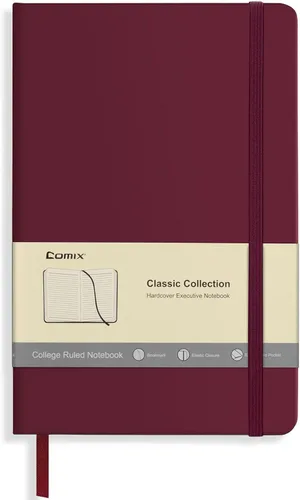 Vista 14 de Comix Cuaderno rayado para mujeres y hombres, cuadernos de diario para oficina, escuela, hogar, 240 páginas, 5.5 x 8.3 pulgadas, rayas Negro