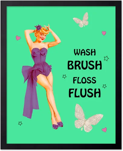 Vista 101 de Poster Master Pin Up Girl Poster - Better Late Than Ugly Print - Butterfly Art - Modern Art - Trendy Art - Gift for Men & Women - Funny Decor for