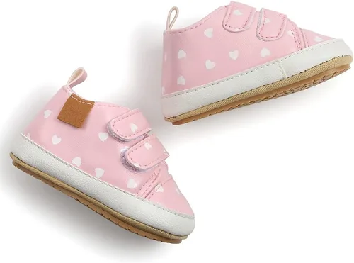 Vista 5 de SOFMUO Zapatos deportivos de piel sintética para bebés, niños y niñas, con suela de goma suave, mocasines Oxford para recién nacidos