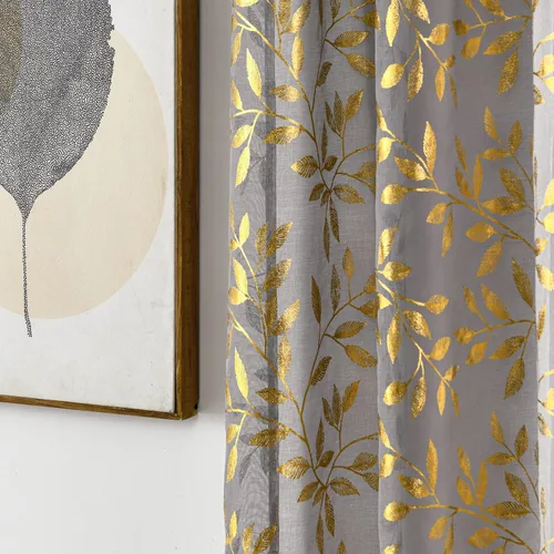 Vista 41 de Deeprove Cortinas traslúcidas color aguamarina y dorado de 63 pulgadas de largo, 2 paneles para decoración de dormitorio, cocina, decoración