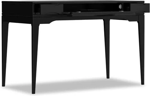 Vista 4 de SIMPLIHOME Harper 48" Wide Solid Wood Writing Desk in Black