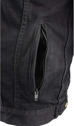 Vista 8 de Milwaukee Leather MDM3020 Chaleco de mezclilla negro 5 en 1 estilo club con capucha extraíble