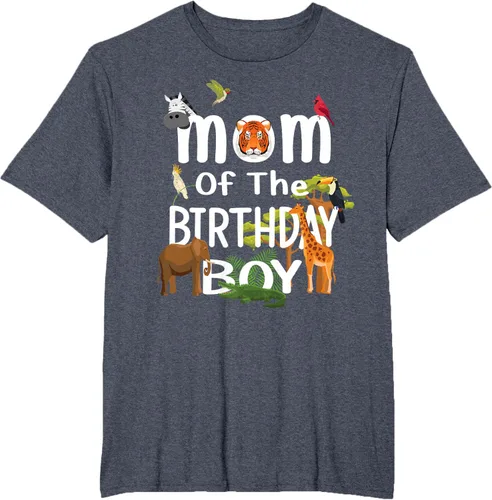 Vista 81 de Camiseta de fiesta de animales con temática de zoológico para niño de cumpleaños, Negro