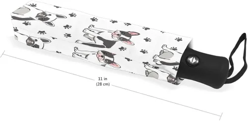Vista 7 de Naanle Little Unicorn Mermaid Cloud Rainbow Auto Open Close - Paraguas plegable de viaje