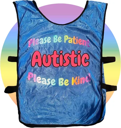 Vista 6 de Chaleco de compasión para autismo - Ropa para personas autistas - Please Be Kind Please Be Patient - Chaleco Spectrum