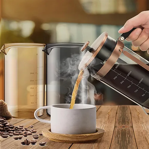 Vista 5 de YMMIND Vaso de vidrio de repuesto para prensa francesa de 34 onzas, diseño universal estándar, se adapta a la mayoría de las marcas de cafeteras