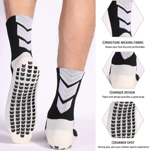 Vista 2 de QCWQMYL 134 pares de calcetines de fútbol antideslizantes para hombre y mujer calcetines de yoga para fútbol baloncesto pilates ballet ejercicio