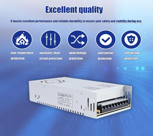 Vista 2 de Adaptador de fuente de alimentación DC 24V 15A 360W Interruptor transformador AC 110V/220V a DC 24V 15amp Convertidor de conmutación Controlador LED