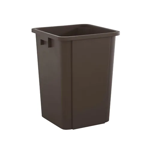 Vista 31 de Bote de basura comercial cuadrado beige de 19 galones para escuela, hotel, oficina, almacén, centro comercial, restaurante