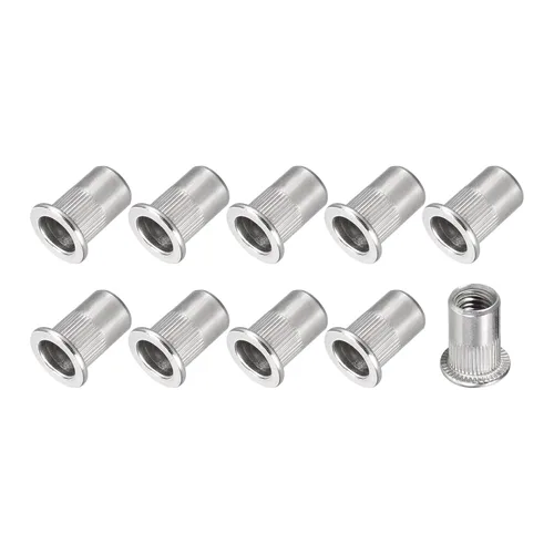 Vista 16 de METALLIXITY Tuercas de remache (M3) 25 piezas, tuercas roscadas de aleación de aluminio, para sujetadores mecánicos de muebles, tono plateado