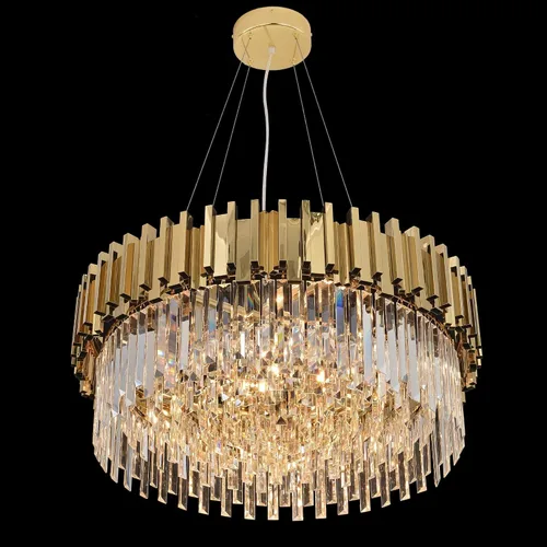 Vista 10 de Lámpara de araña de cristal moderna, luces colgantes cromadas, lámparas de techo con pantalla de acero inoxidable, para isla, comedor, sala