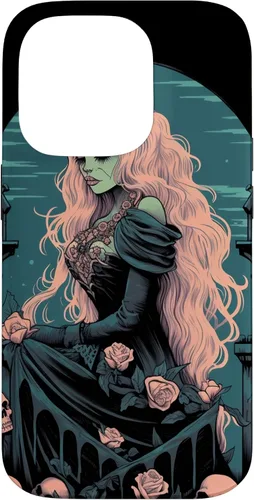 Vista 17 de Funda para iPhone 16 Gothic Girl Pastel Goth Wiccan Pagan Anime Nu Goth Grunge