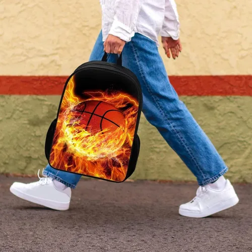 Vista 70 de HUGS IDEA Los animales frescos 3D niños escuela libro bolsa niños impresión mochilas, Baloncesto, Moderno