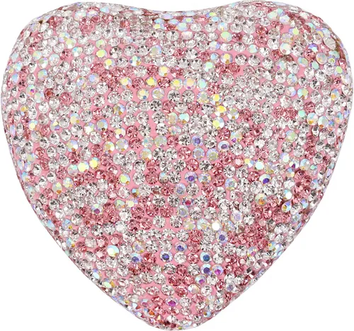 Vista 7 de Naimo Caja de anillo de compromiso con forma de corazón de diamantes de imitación, soporte de terciopelo, aretes, moneda, joyero, caja con luz LED